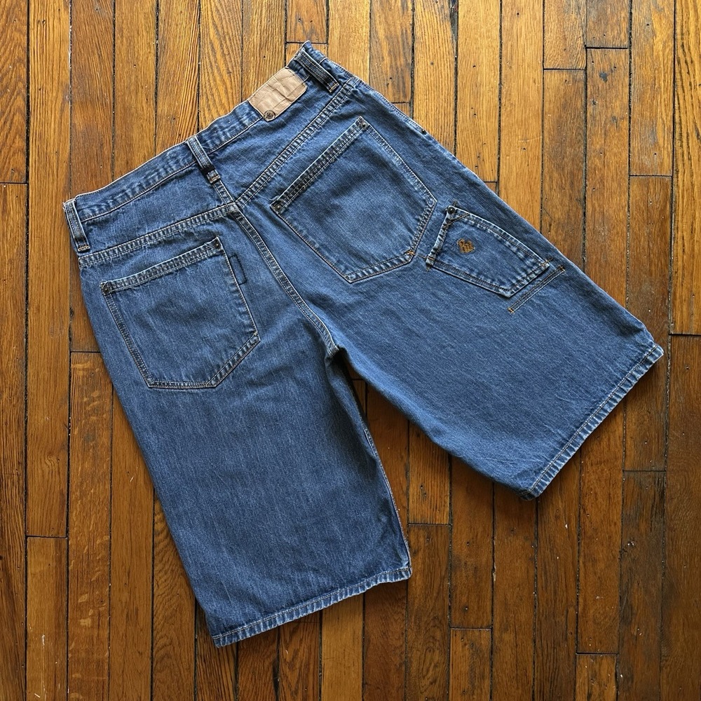 Vtg Y2K Rocawear Huge‎ Wide Leg Jean Shorts Men 34 Knife Pocket Hip Hop Baggy - Picture 9 of 9